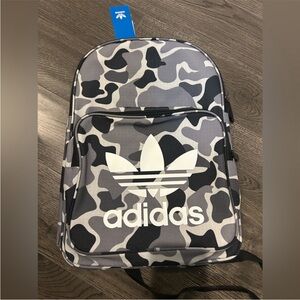 Adidas Black and Gray Camouflage Backpack